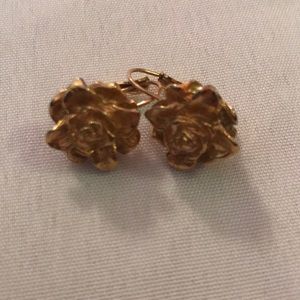 Gold Rose Earrings